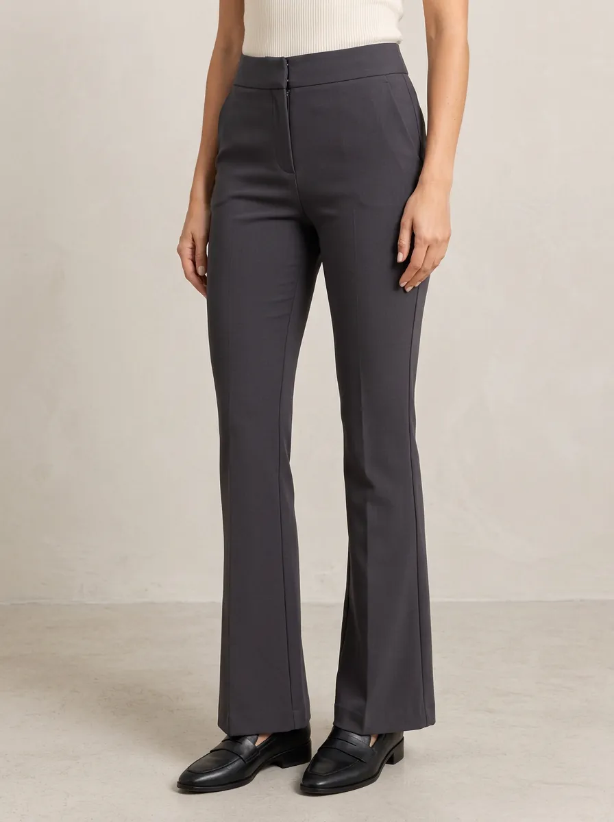 Flared Slim Fit Slim Flare Trousers