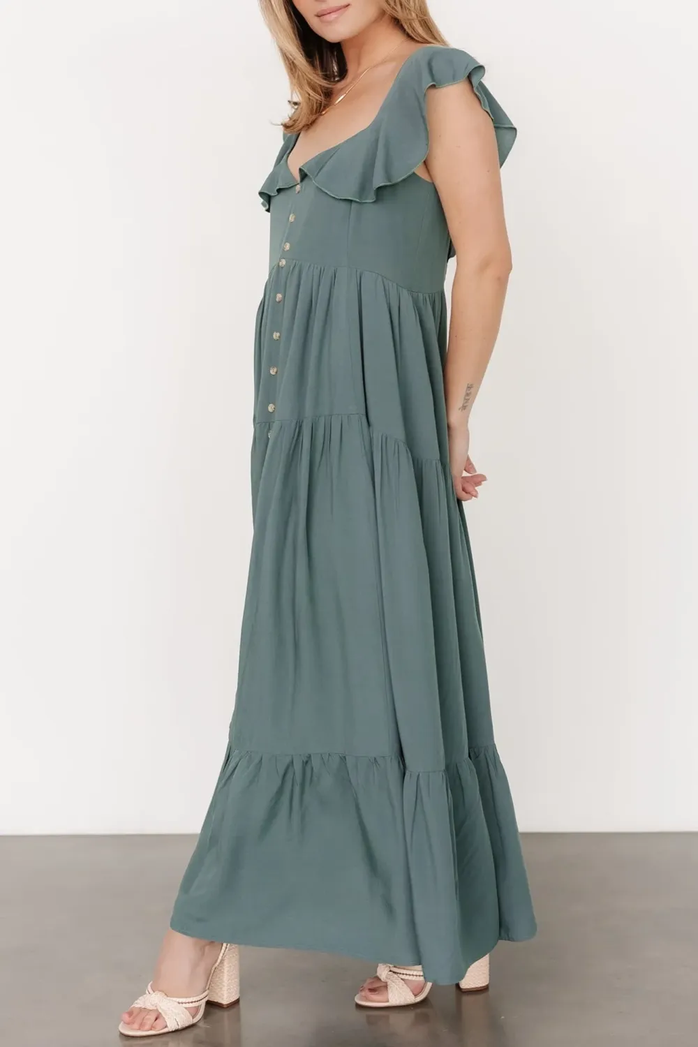 Classic Versatile Lace Collar V-Neck Dress