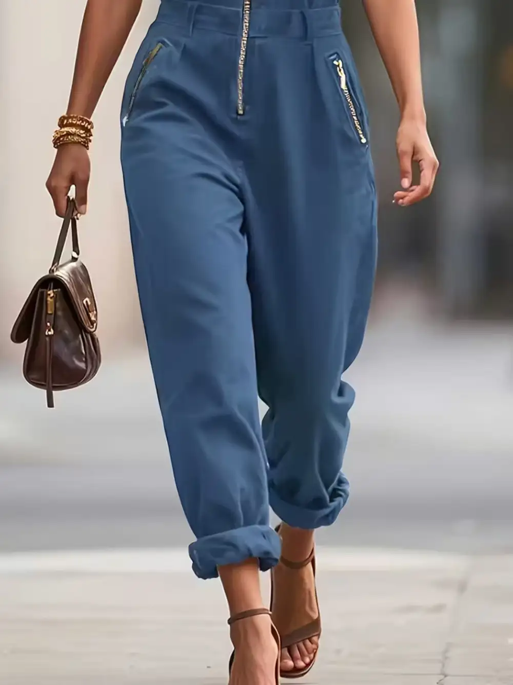 Sleeveless Zip Up Jumpsuit