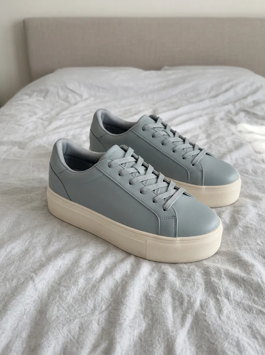 Women's Casual Minimalist Grey Platform Printed Sneakers