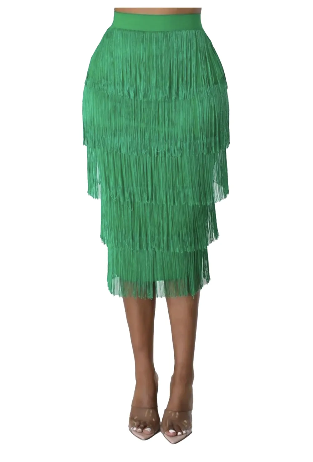 Tassel Zip-Front Everyday Skirt
