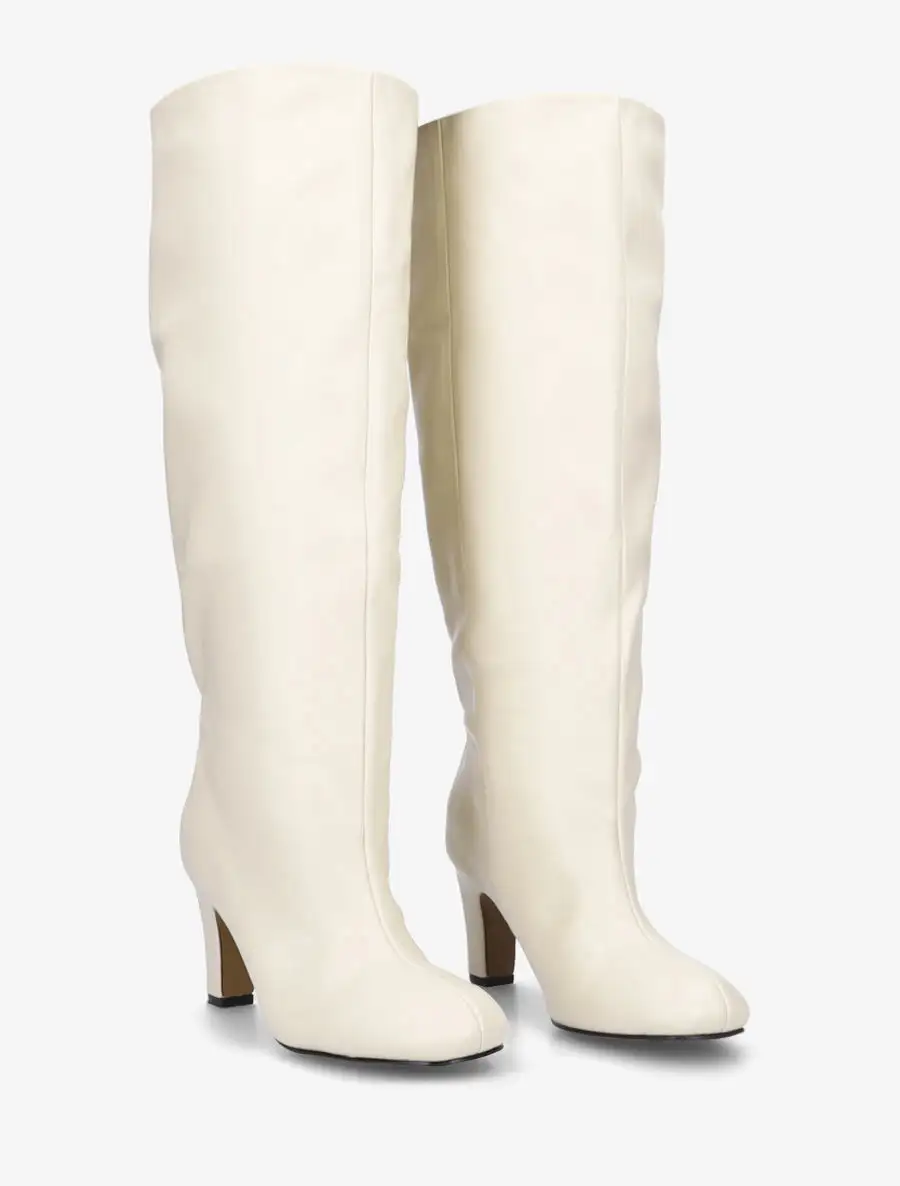 Classic Elegant Block Heel Faux Leather Knee High Boots