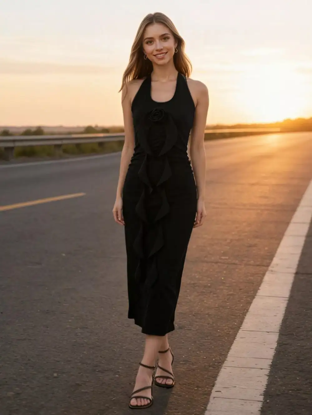 Ruffle Midi Dress