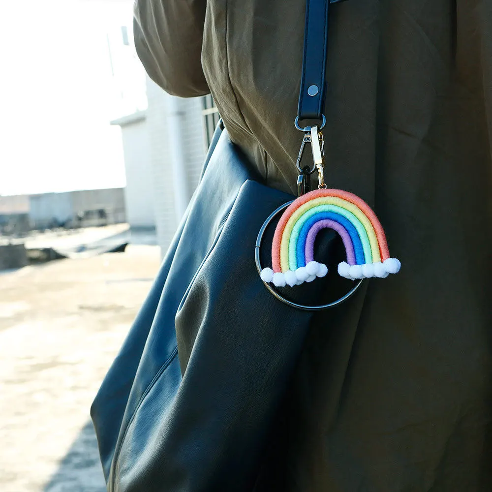 Casual Creative Pendant Bohemian Tassel Bag Pendant Rainbow Keychain