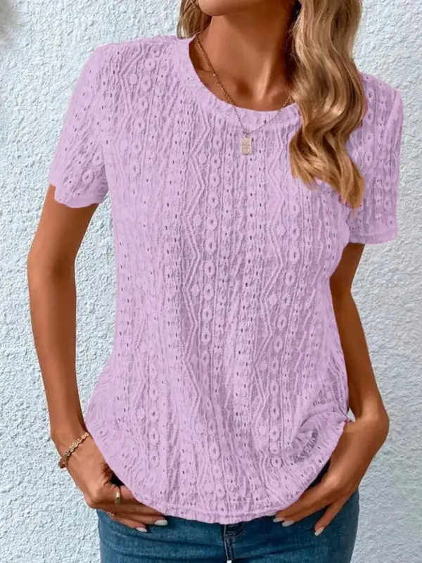 Modern Round-Neck Short-Sleeve T-Shirt