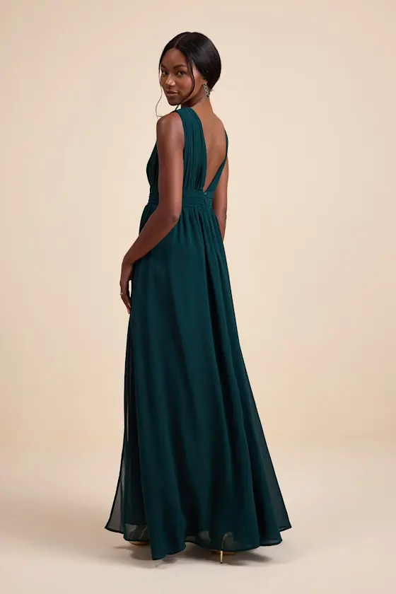 Heavenly Hues Dark Blue Floral Maxi Dress