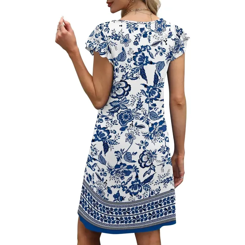 Women's Summer RuffledSleeve V-Neck Dress🔥9-Pack- Only $24