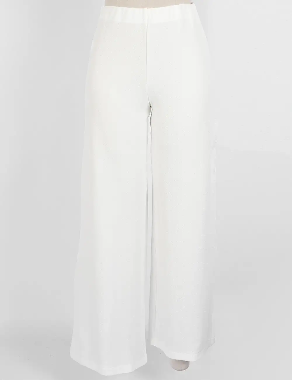 Solid Color Elastic Waist Wide Leg Pants