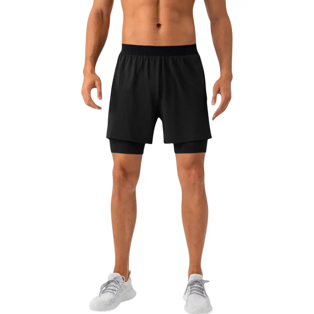 Elastic-Waist Compression Men's Athletic Shorts