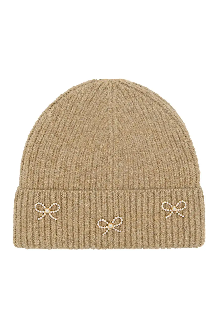 Pearl Bow Beanie