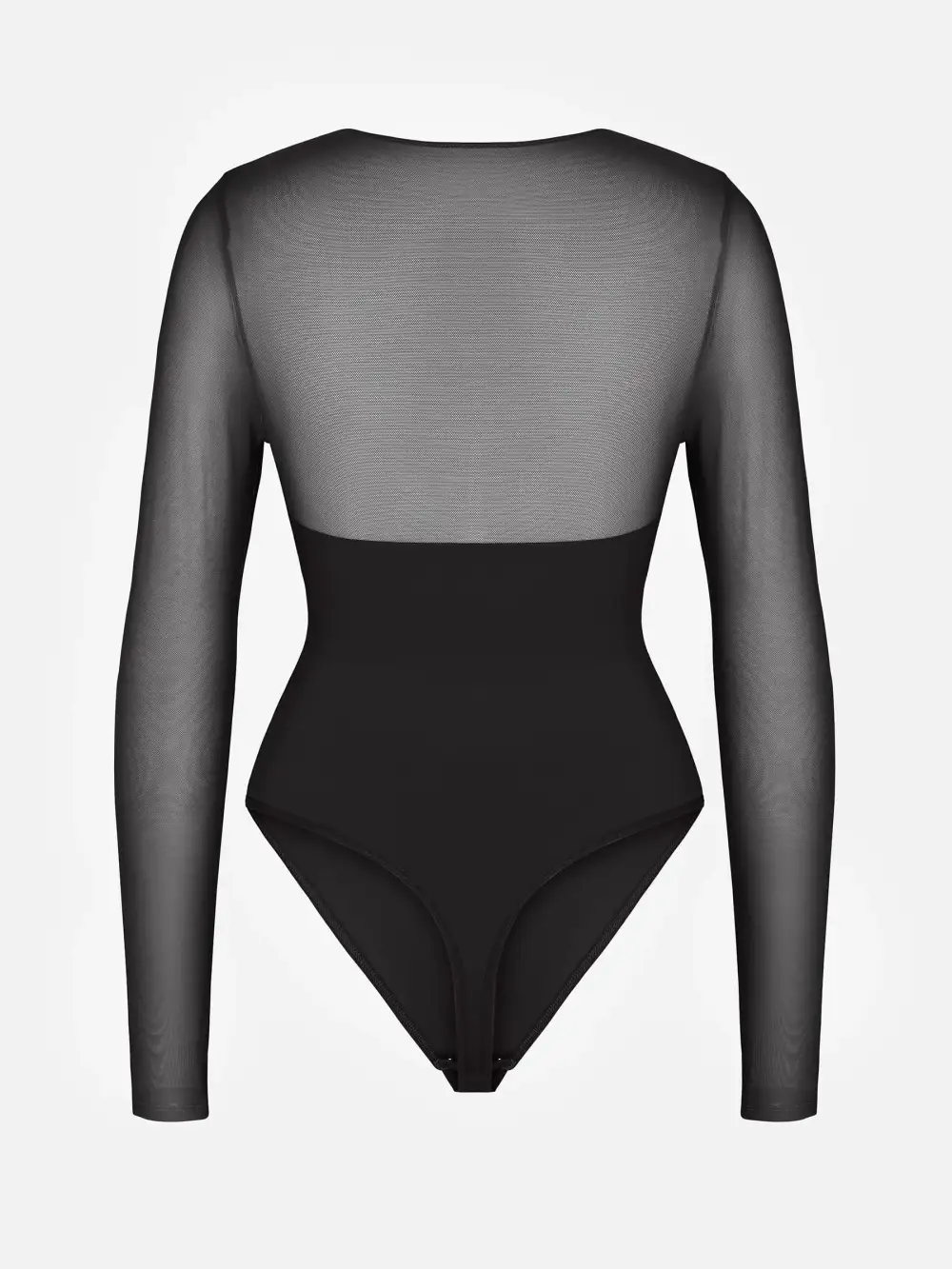 Mesh Panel V Neck Shaping Bodysuit