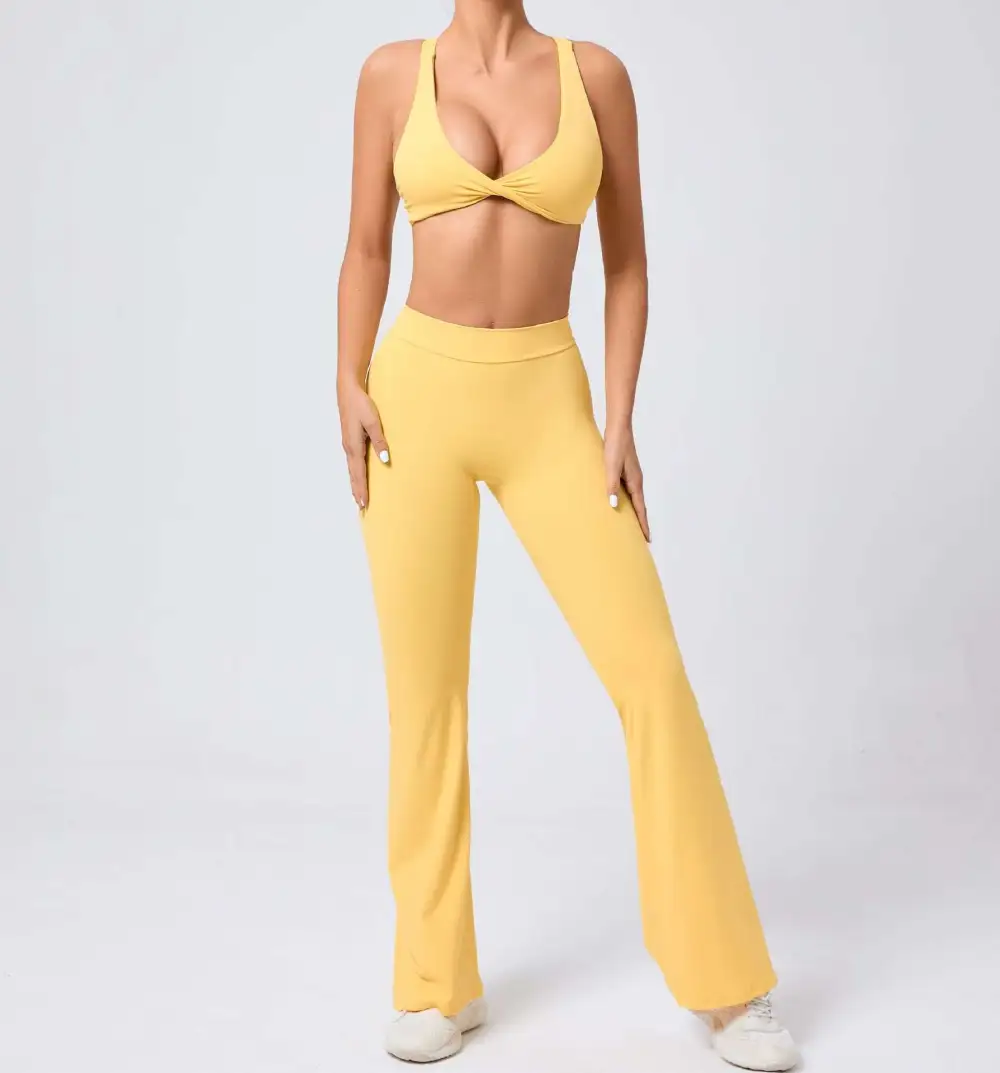 Brushed Quick-Dry Bra, Top and Trousers Active Set
