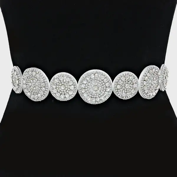 Elegant Crystal Handmade Convertible Wedding Sash Belt