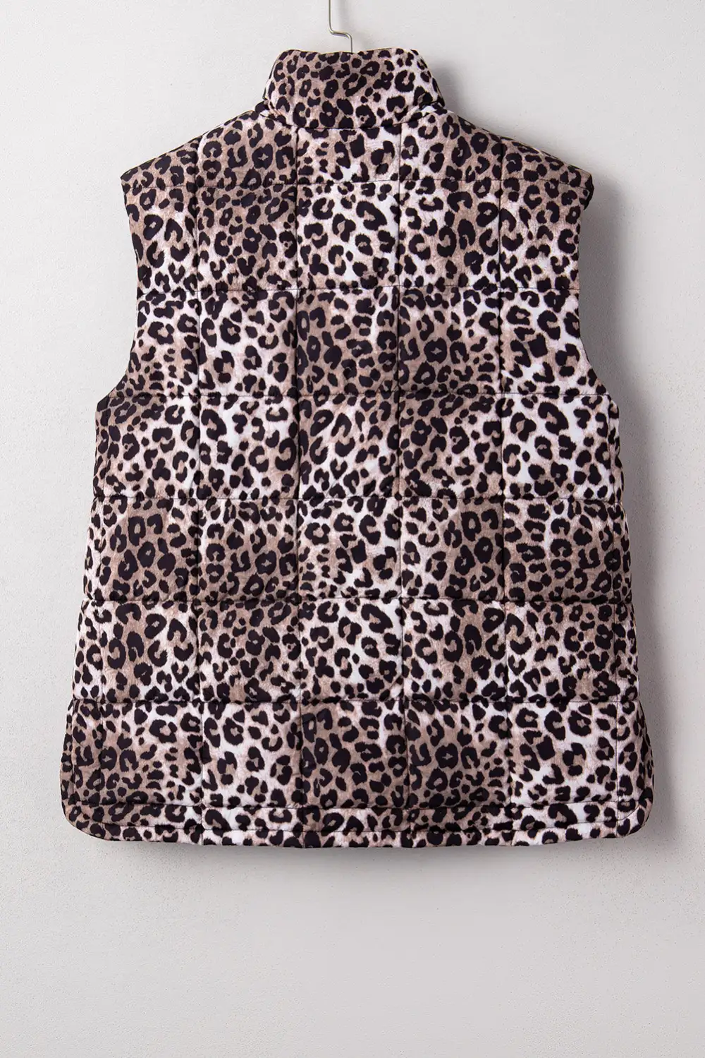 Leopard Quilted Full Zip Everyday Puffer Vest
