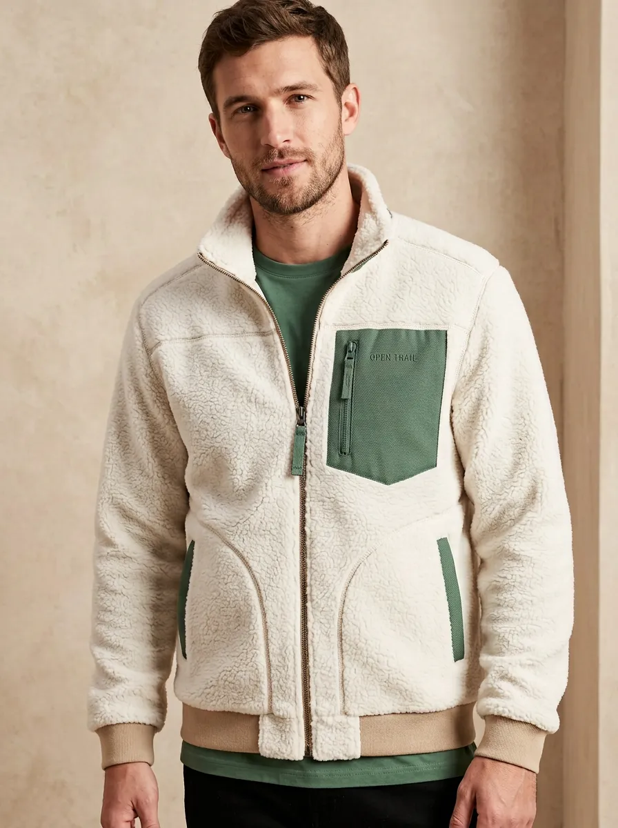 Hiking Open Trail Contrast Pocket Zip Jacket