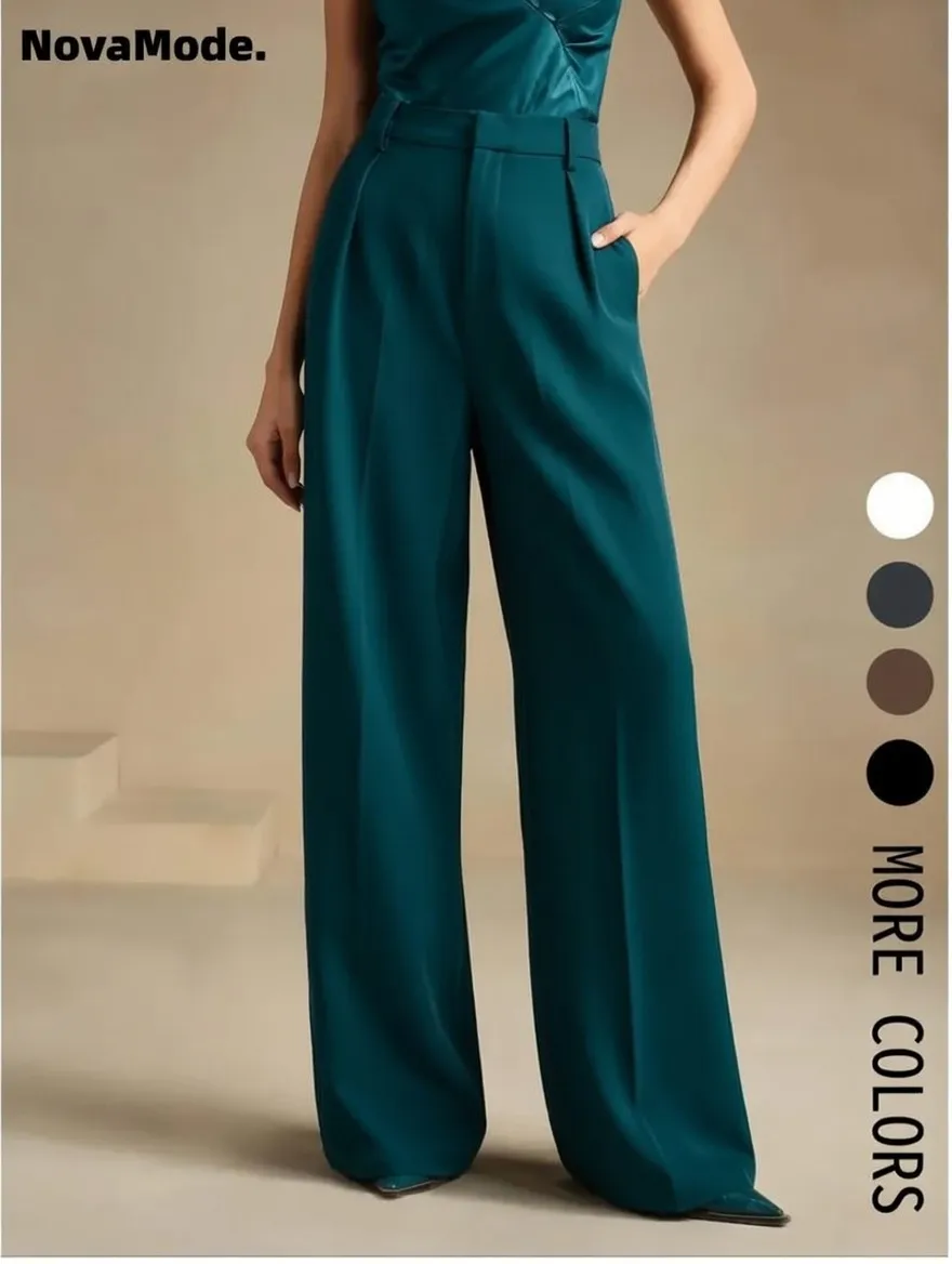 Women's Solid Color Basic Wide-Leg Loose Pants