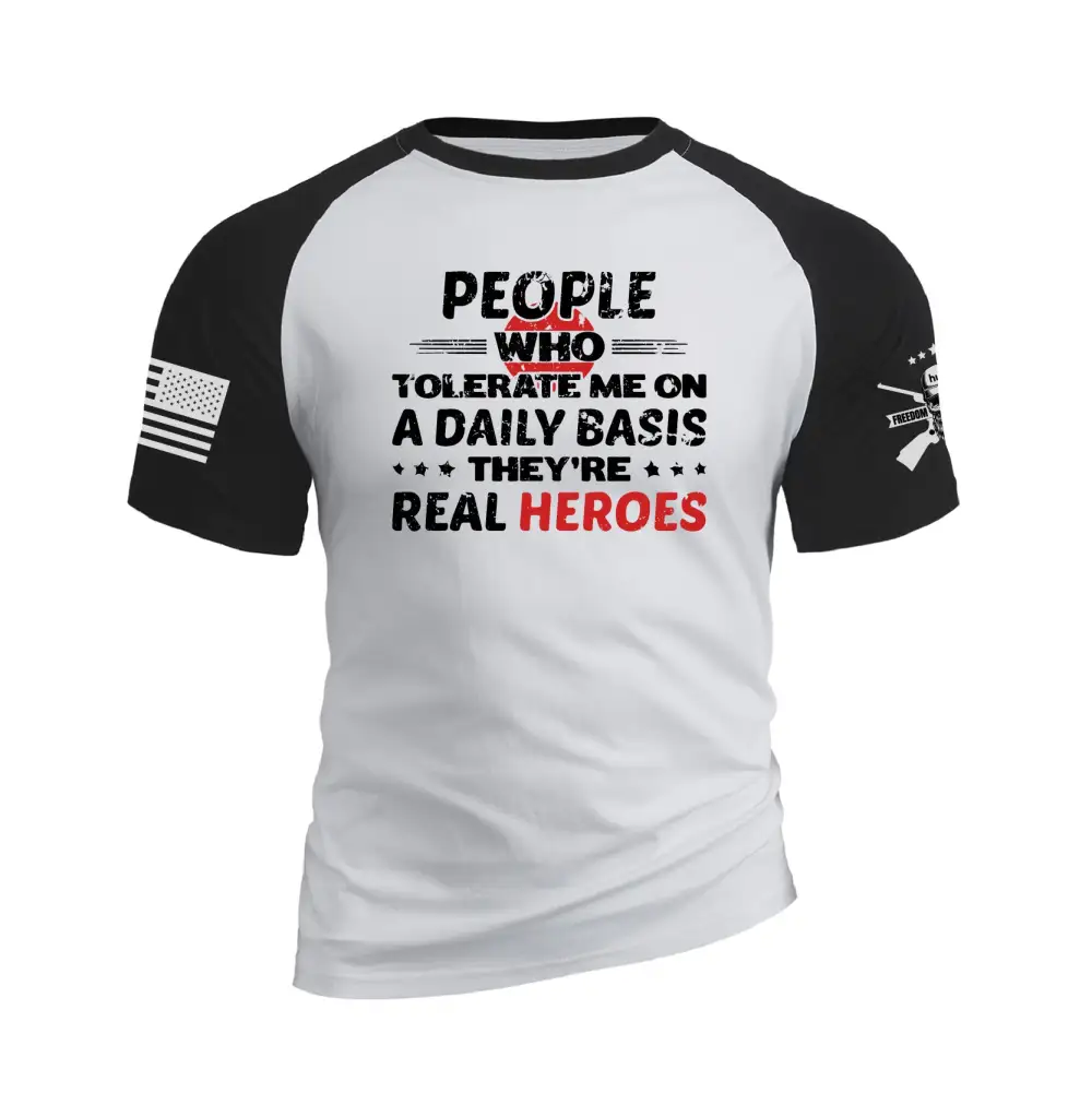 THEY REAL HEROES RAGLAN GRAPHIC TEE