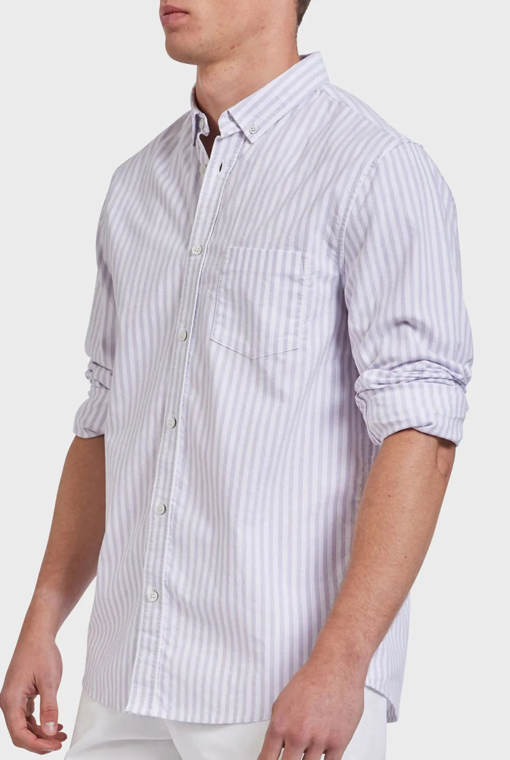 Vintage Pinstriped Oxford Long Sleeve Shirt