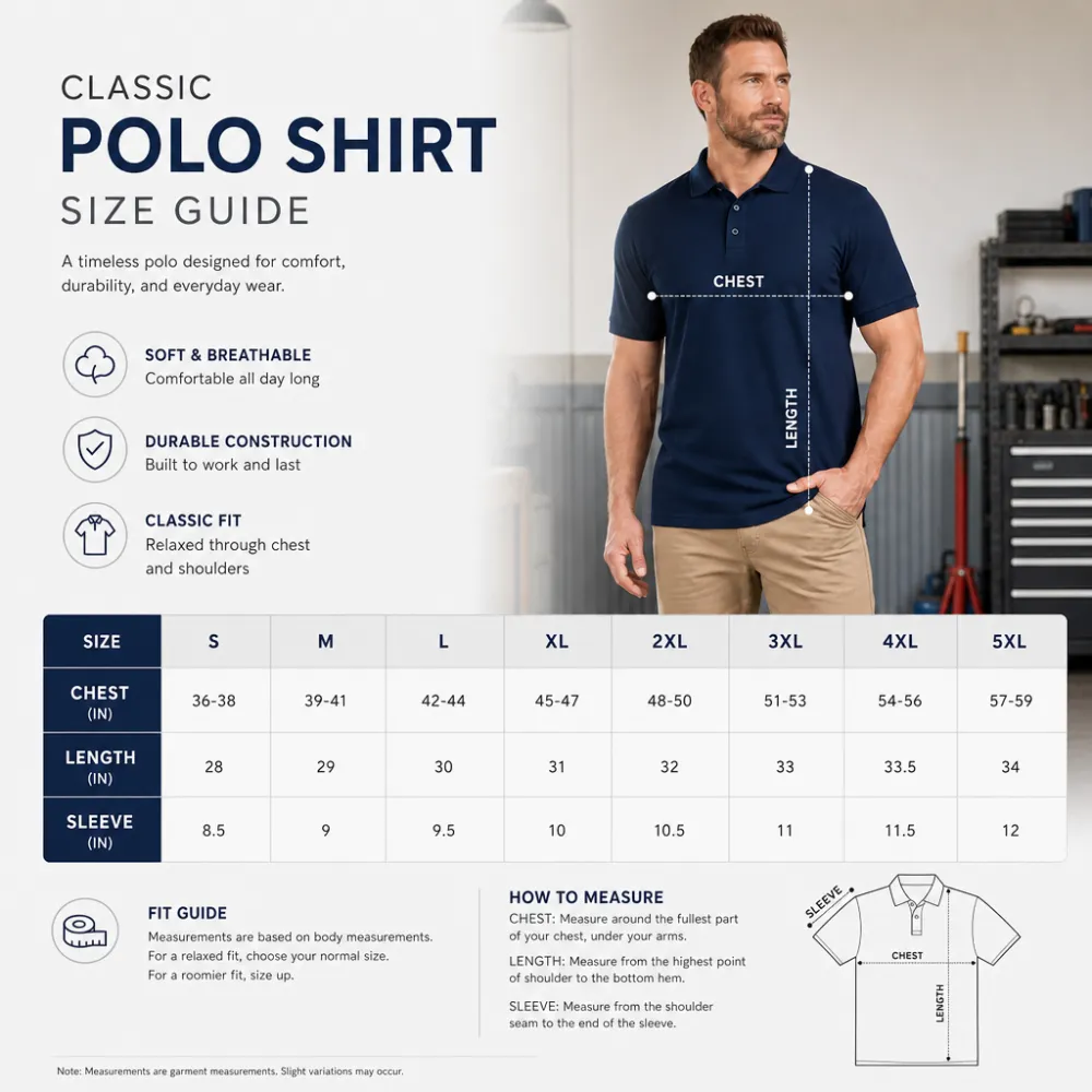 Men’s Classic Short Sleeve Polo Shirt
