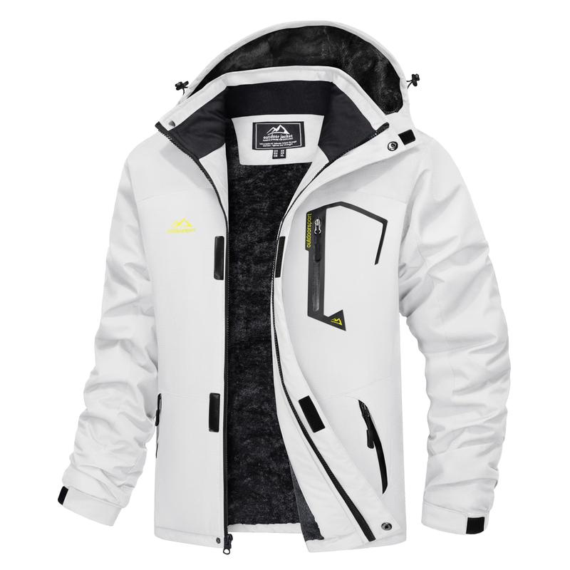 Men’s Winter Coats Waterproof Ski Snow Jacket Warm Fleece Jacket Parka Raincoats With Multi-Pockets