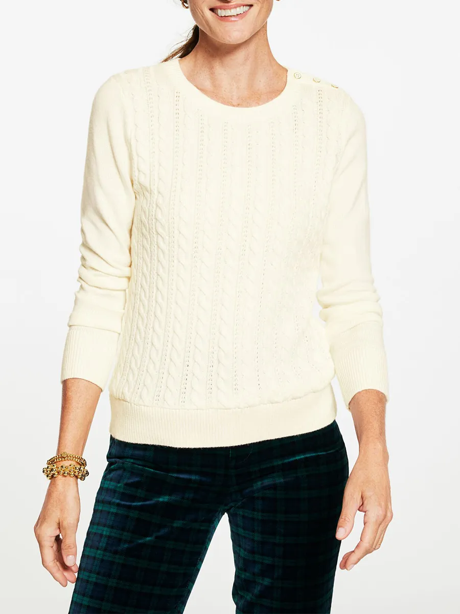 Fashion Lace Knitted Round Neck Women'S Sweater