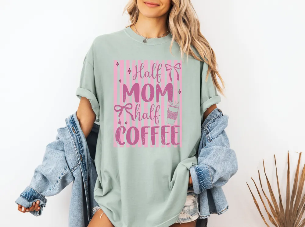 Mom Coffee Graphic Garment Dyed Tee