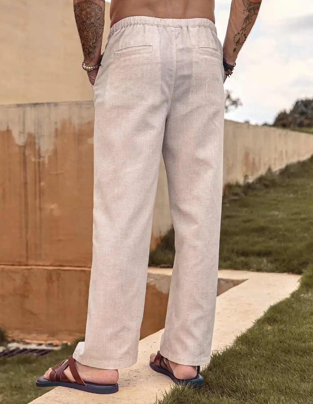Linen Waist Yoga Pants