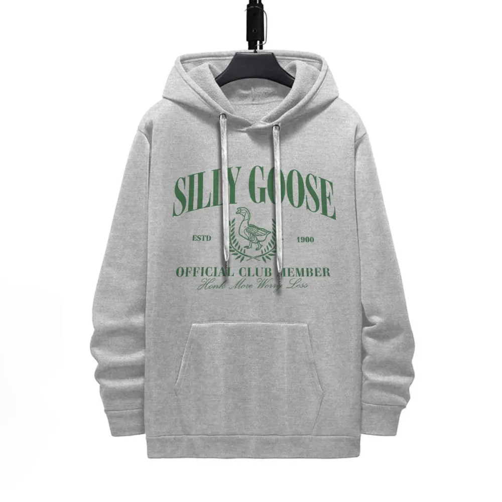 Casual Silly Goose Print Hoodie
