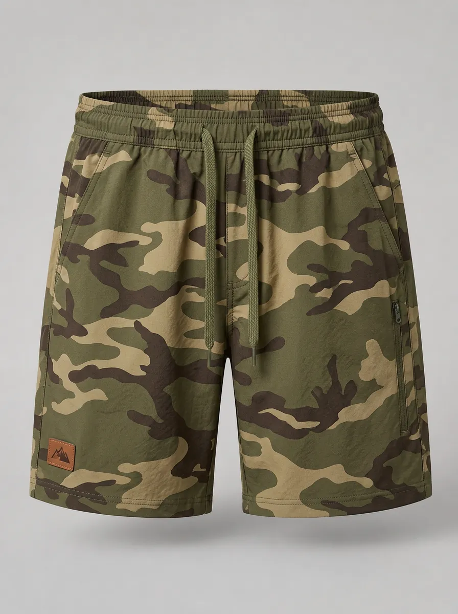 Men's Outdoor Hiking Camouflage Printed Breathable Shorts