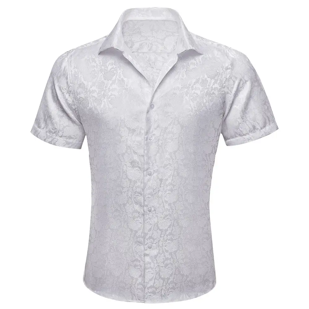 Tailored Paisley Button Up Short Sleeve Button Shirt