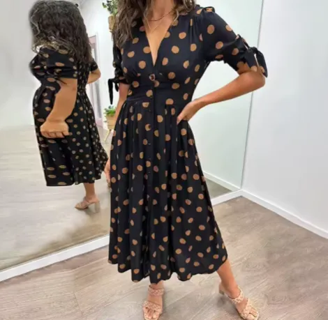 Polka Dot Maxi Dress