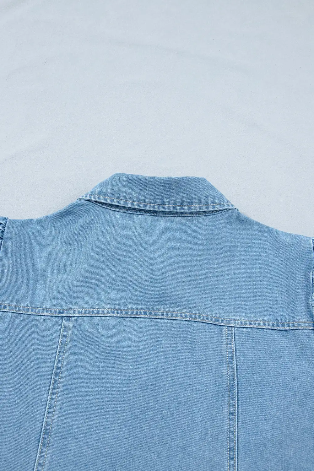 Patchwork Denim Button Front Dress Casual