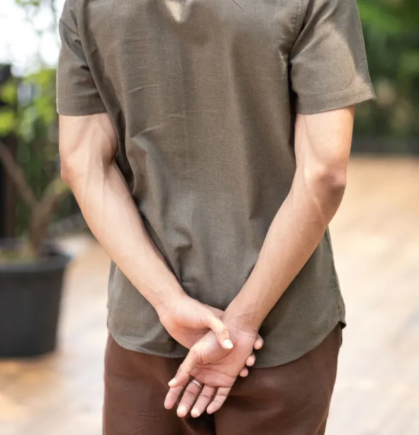 Olive Green Short Sleeve Cotton Shirt