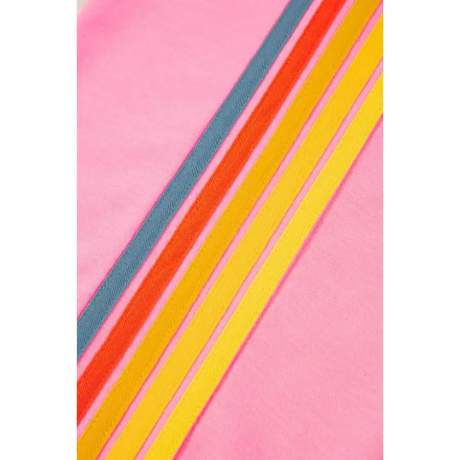 Contrast Striped Elastic Waist Active Pants