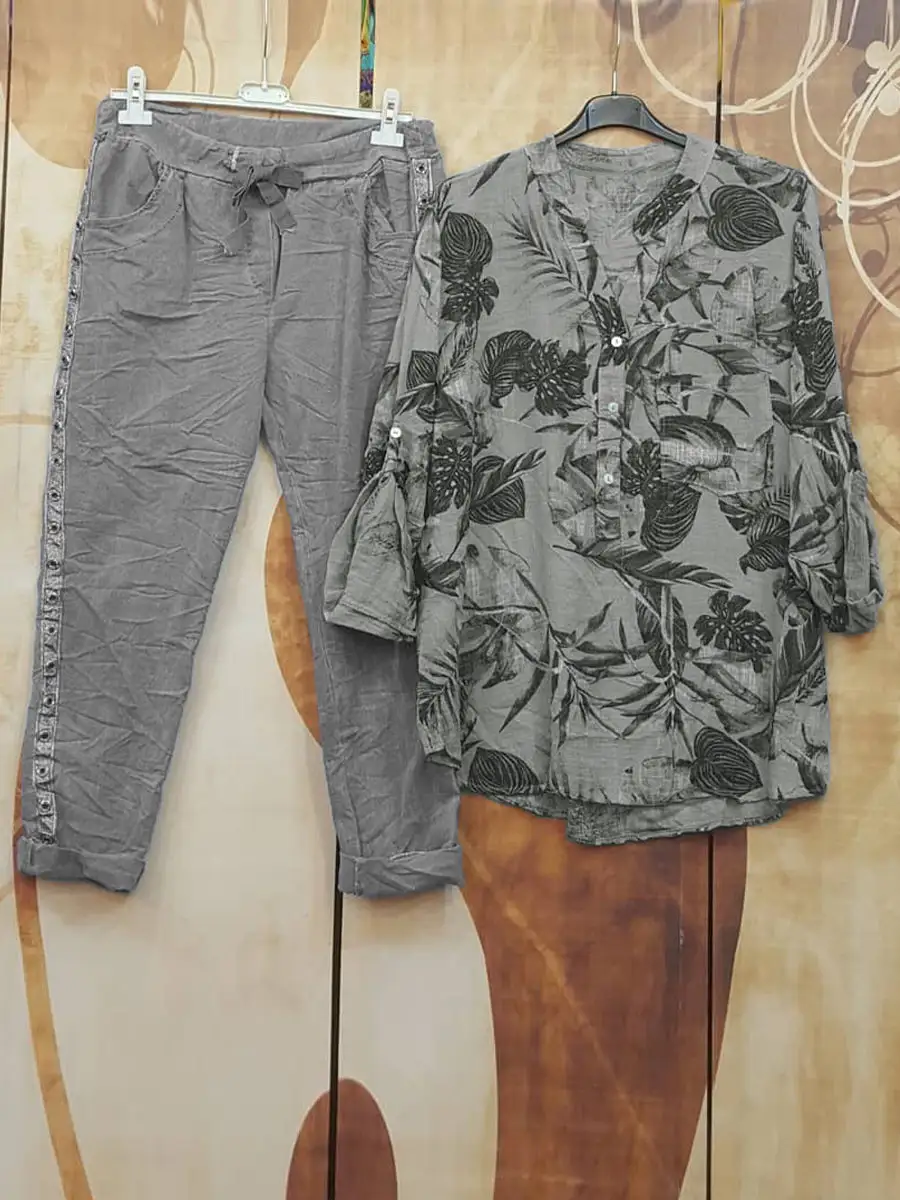 Floral Print Casual Style Loose Suit
