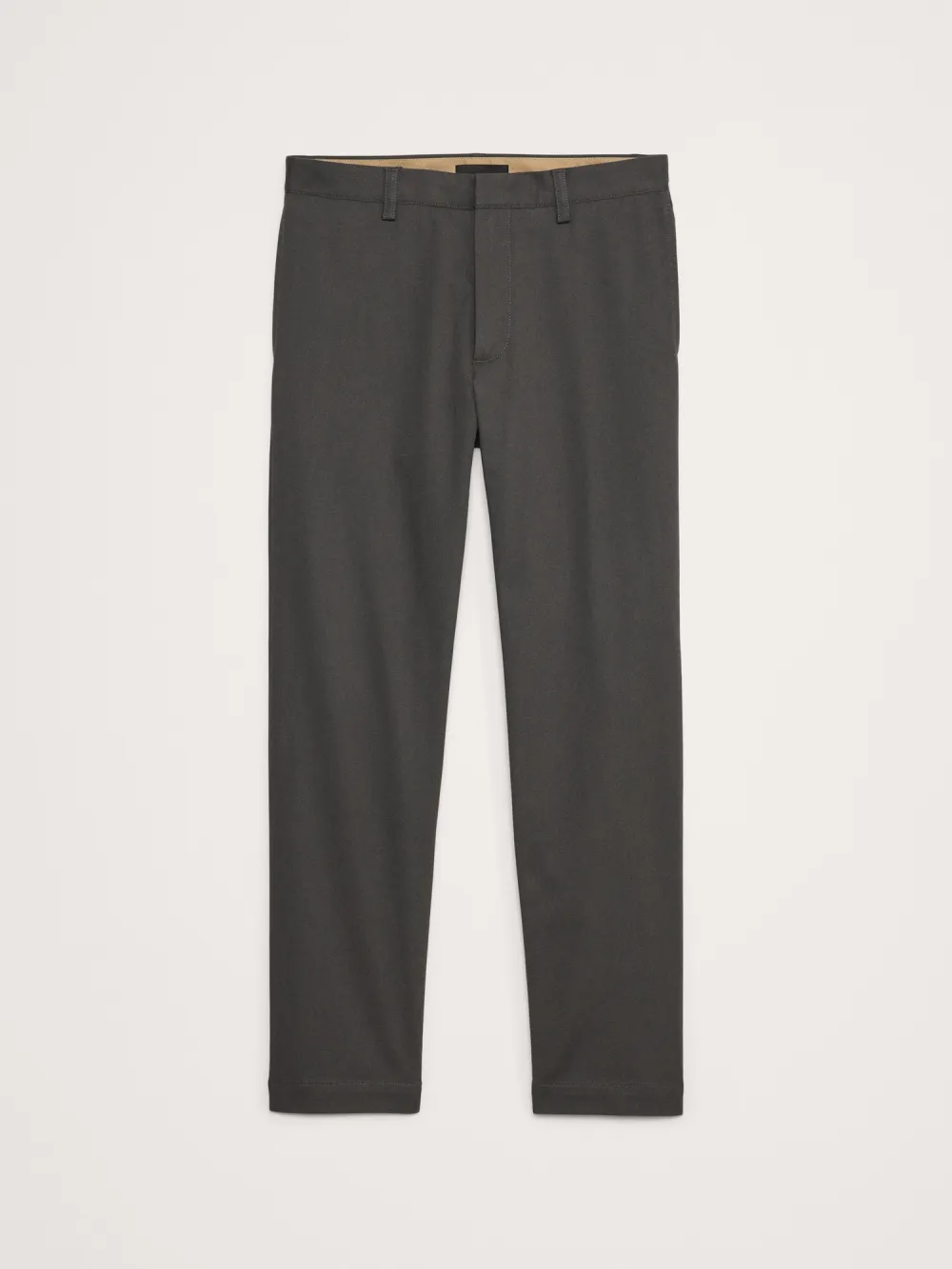 Casual Fashion Straight Charcoal Gray Stretch Cotton Trousers