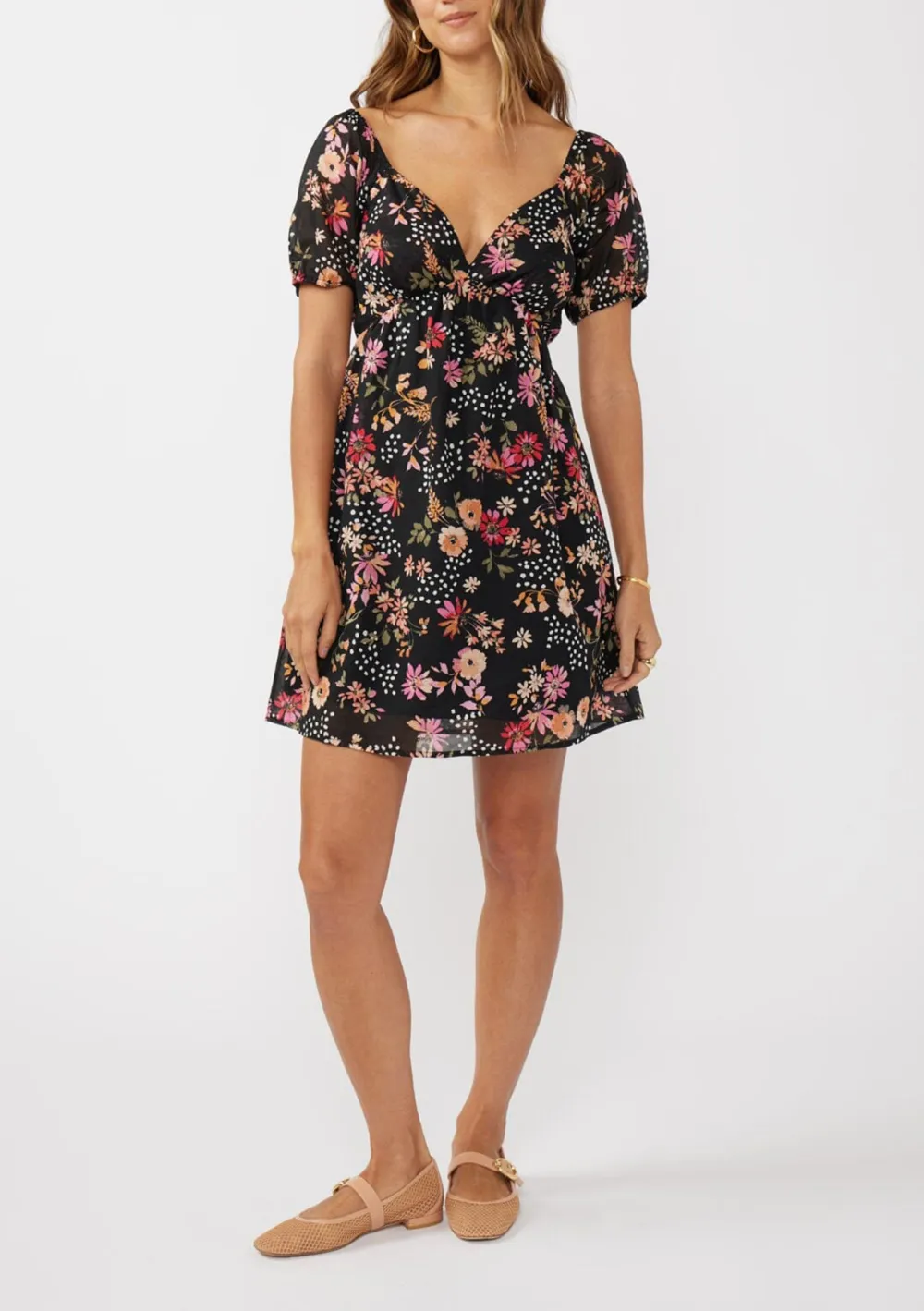 Cutout Back Short Sleeve Dress