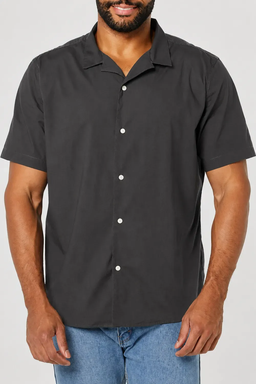 Men's Vacation Cotton Button-Down Short Sleeve Resort Shirt