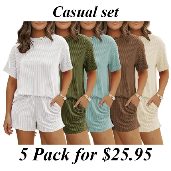 Women'S Top And Pants Set 5PACK