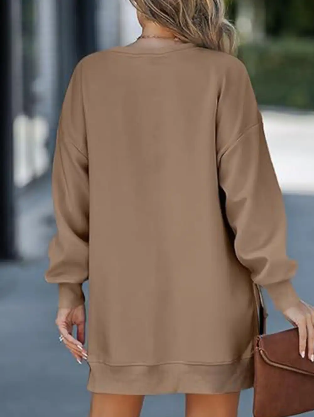Side Zip Patchwork Pullover Sweatshirt