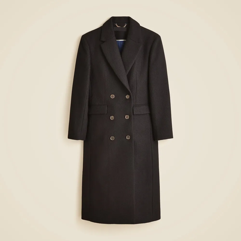 double-breasted topcoat  wool-blend