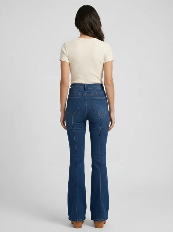 Soft-Look High-Waist Women's High-Waist Stretch Flare Jeans