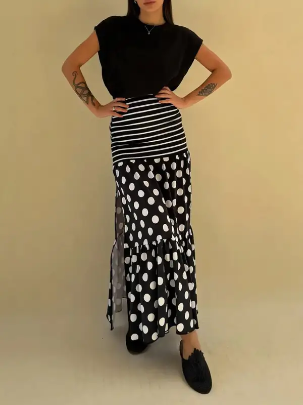 Softline Printed Polka Skirt