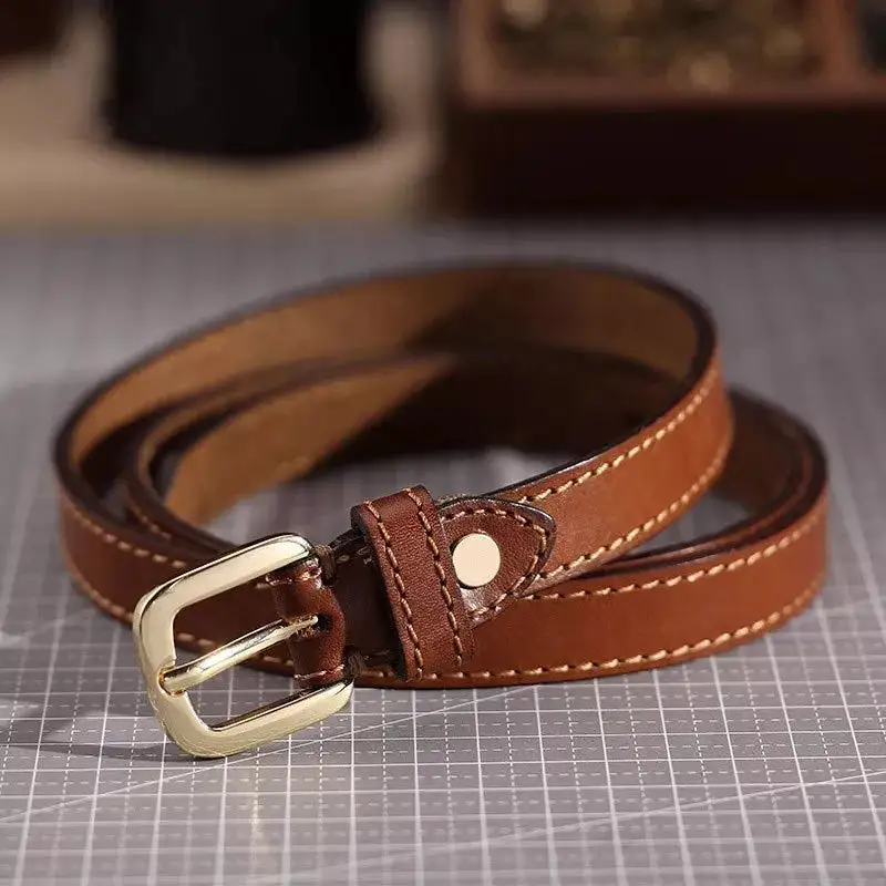 Clean Classic Leather Belt with Buckle
