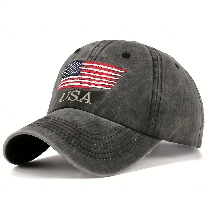Women Men Baseball Cap Patriotic USA hat Men Medium American Flag Hat