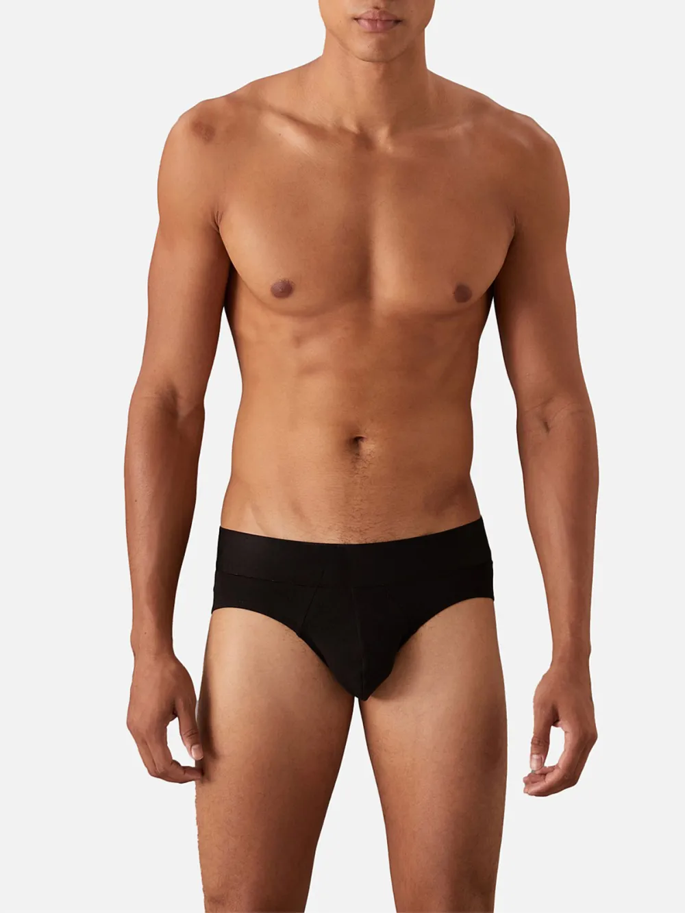 Three Pairs Of Men'S Black-Trimmed Underwear