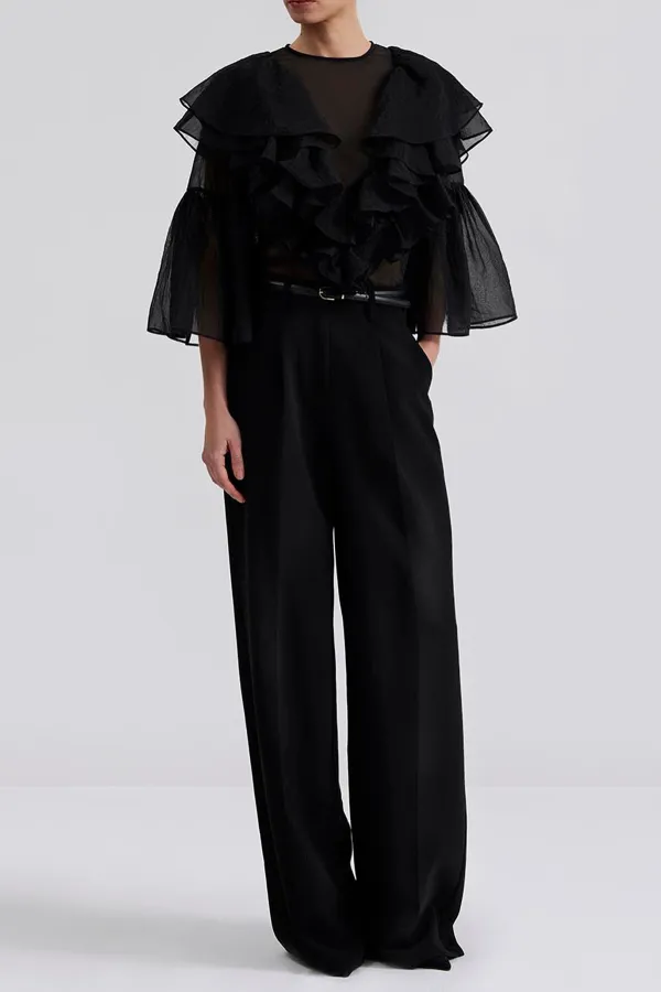 Ruffled Organza Blouse