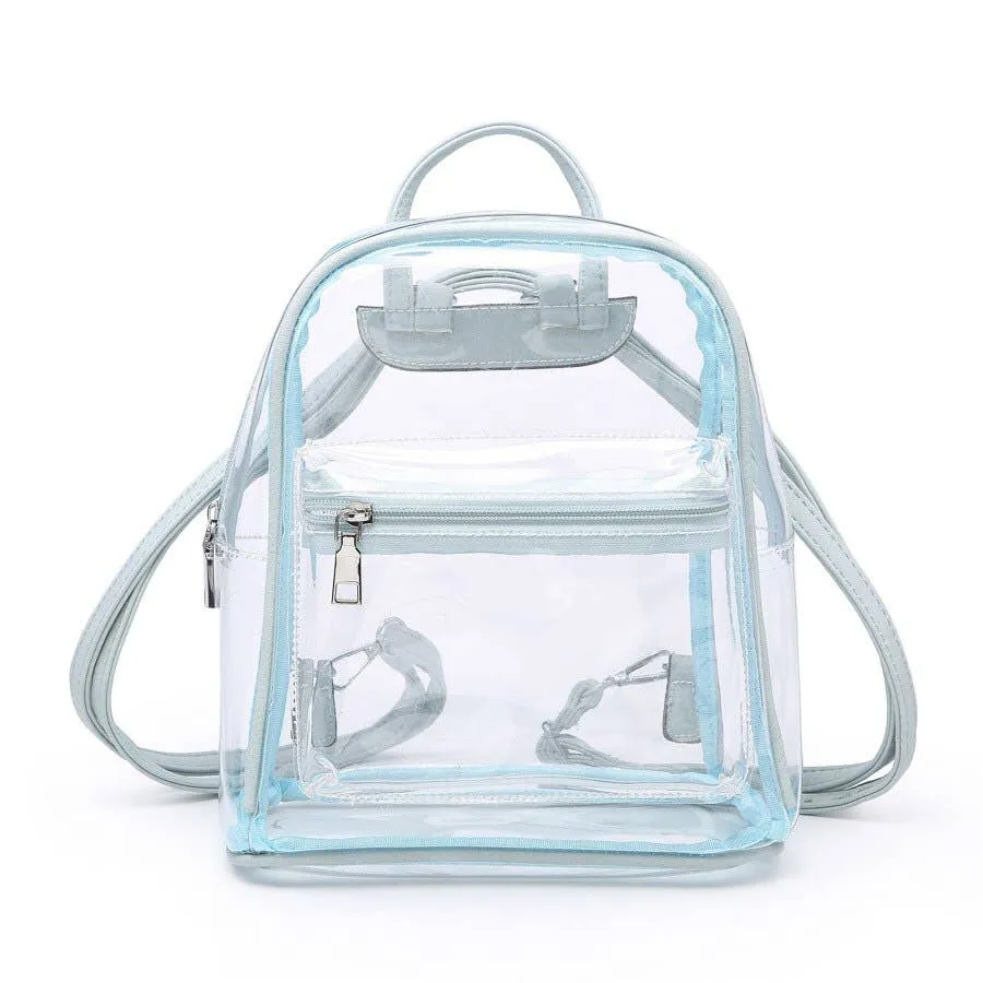 Zippered Transparent Casual Backpack