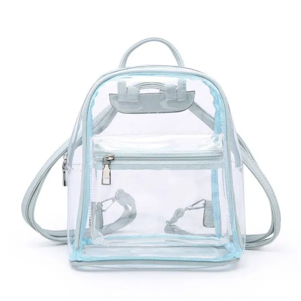 Zippered Transparent Casual Backpack