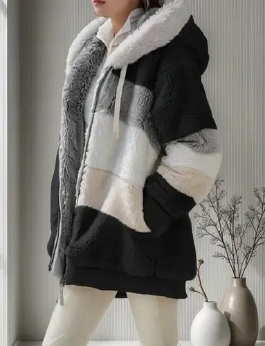 4PACK-Women'S Fur Patchwork Zipper Jacket-ONLY 24.95